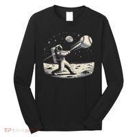 Astronaut Baseball Funny Space Baseball Long Sleeve Shirt thumb 0