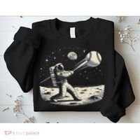 Astronaut Baseball Funny Space Baseball Sweatshirt thumb 2