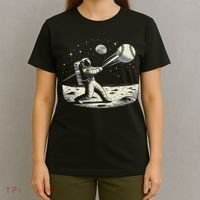 Astronaut Baseball Funny Space Baseball T-Shirt thumb 4