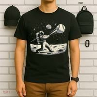 Astronaut Baseball Funny Space Baseball T-Shirt thumb 6
