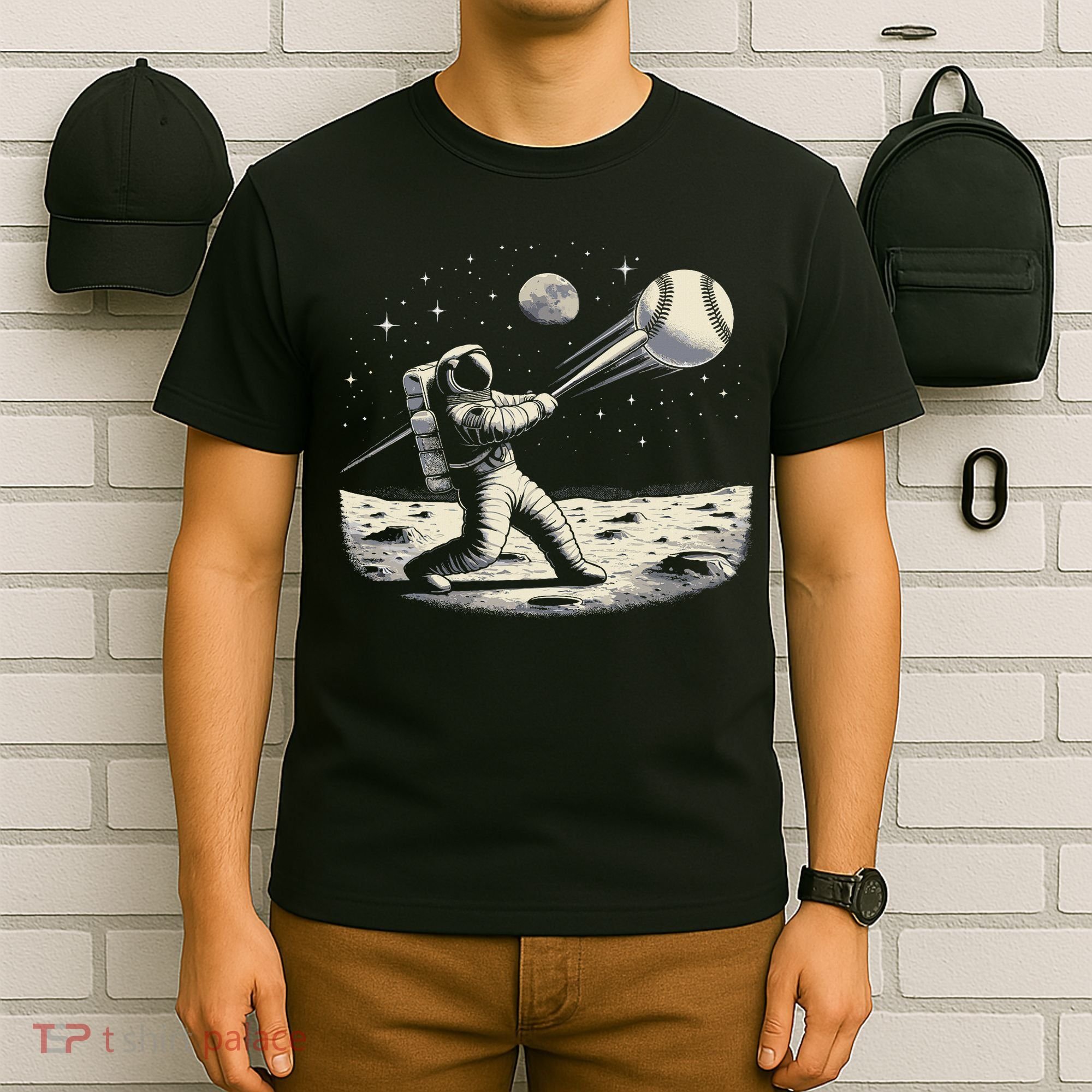 Astronaut Baseball Funny Space Baseball T-Shirt
