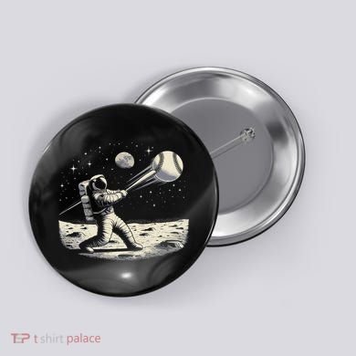 Astronaut Baseball Funny Space Baseball Button