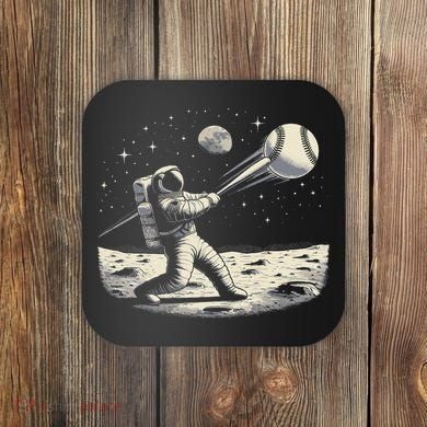Astronaut Baseball Funny Space Baseball Coaster