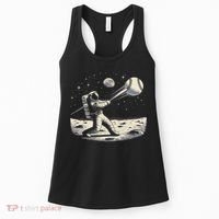 Astronaut Baseball Funny Space Baseball Women's Tank Top thumb 0