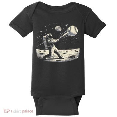 Astronaut Baseball Funny Space Baseball Baby Bodysuit