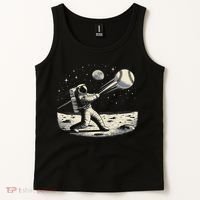 Astronaut Baseball Funny Space Baseball Tank Top thumb 2