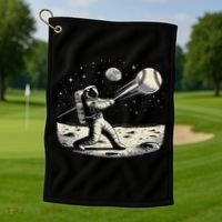 Astronaut Baseball Funny Space Baseball Golf Towel thumb 1