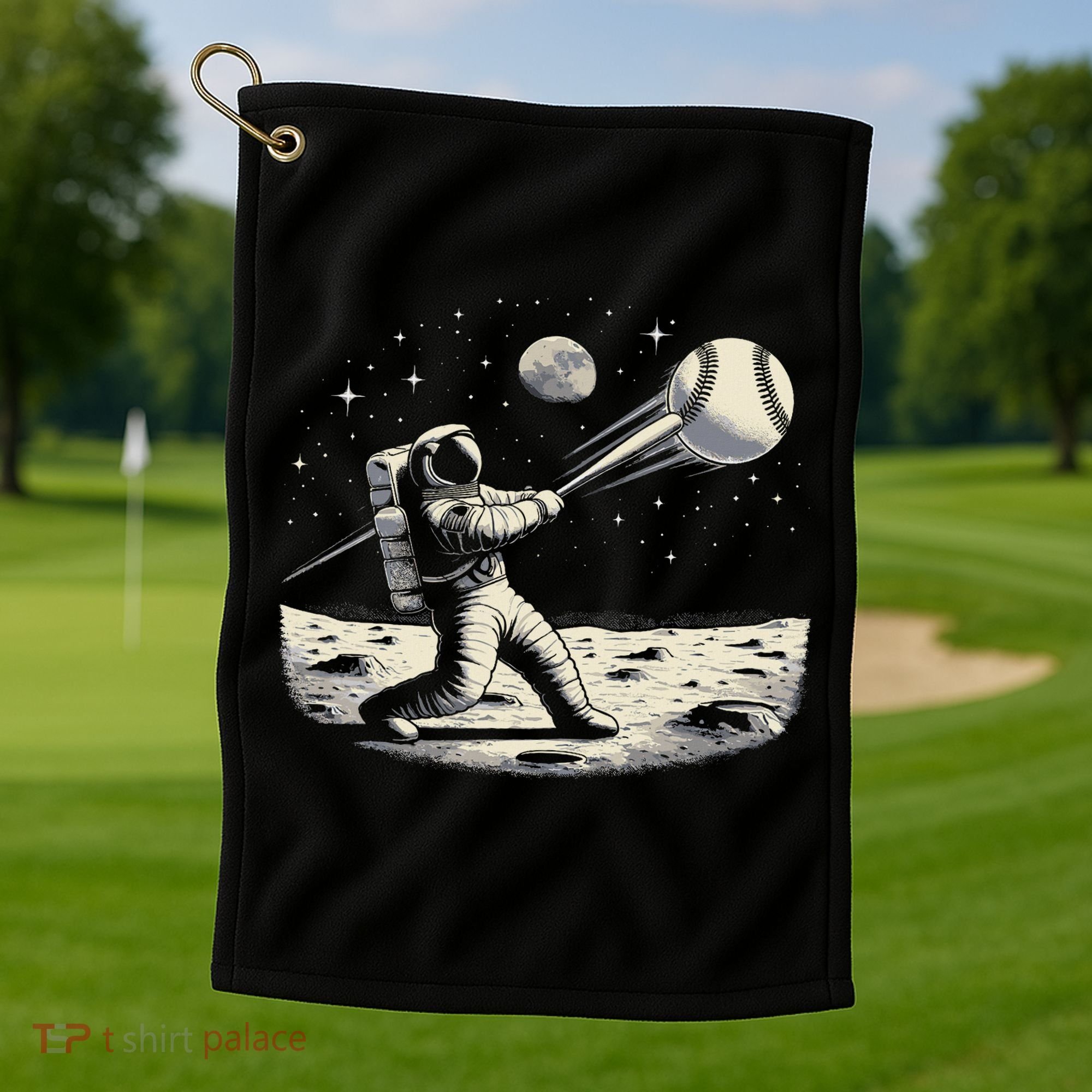 Astronaut Baseball Funny Space Baseball Golf Towel