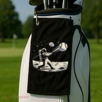 Astronaut Baseball Funny Space Baseball Golf Towel thumb 2