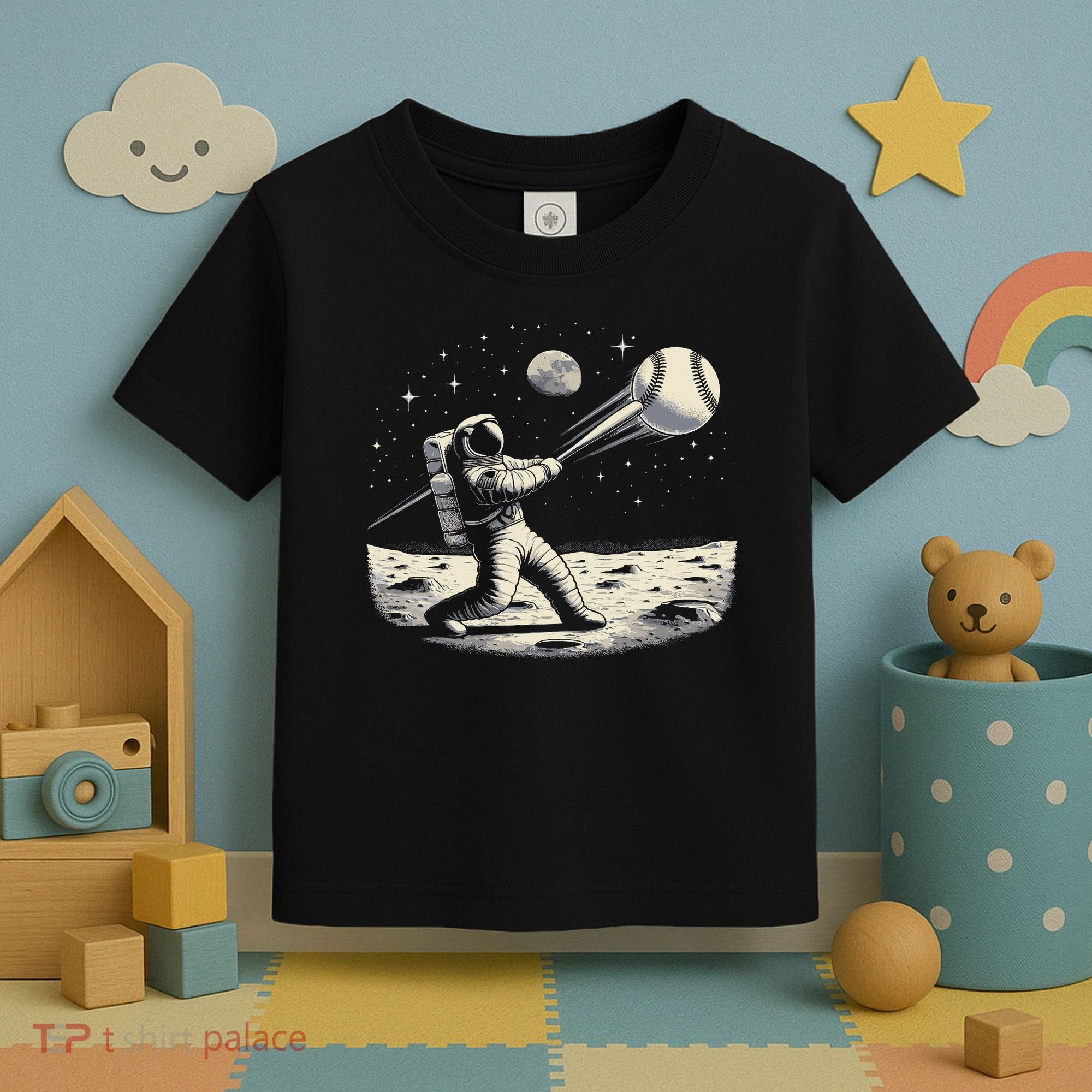 Astronaut Baseball Funny Space Baseball Toddler T-Shirt