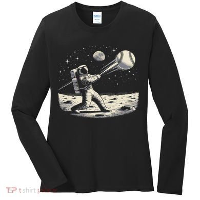 Astronaut Baseball Funny Space Baseball Women's Long Sleeve Shirt