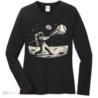 Astronaut Baseball Funny Space Baseball Women's Long Sleeve Shirt thumb 0
