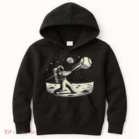 Astronaut Baseball Funny Space Baseball Kids Hoodie thumb 0