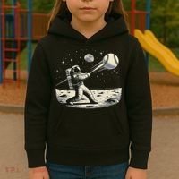 Astronaut Baseball Funny Space Baseball Kids Hoodie thumb 3