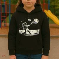 Astronaut Baseball Funny Space Baseball Kids Hoodie thumb 3