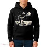Astronaut Baseball Funny Space Baseball Kids Hoodie thumb 4