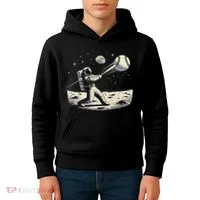 Astronaut Baseball Funny Space Baseball Kids Hoodie thumb 4