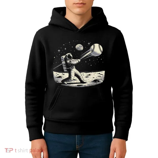 Astronaut Baseball Funny Space Baseball Kids Hoodie