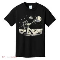 Astronaut Baseball Funny Space Baseball Kids T-Shirt thumb 0
