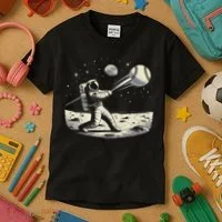 Astronaut Baseball Funny Space Baseball Kids T-Shirt thumb 3