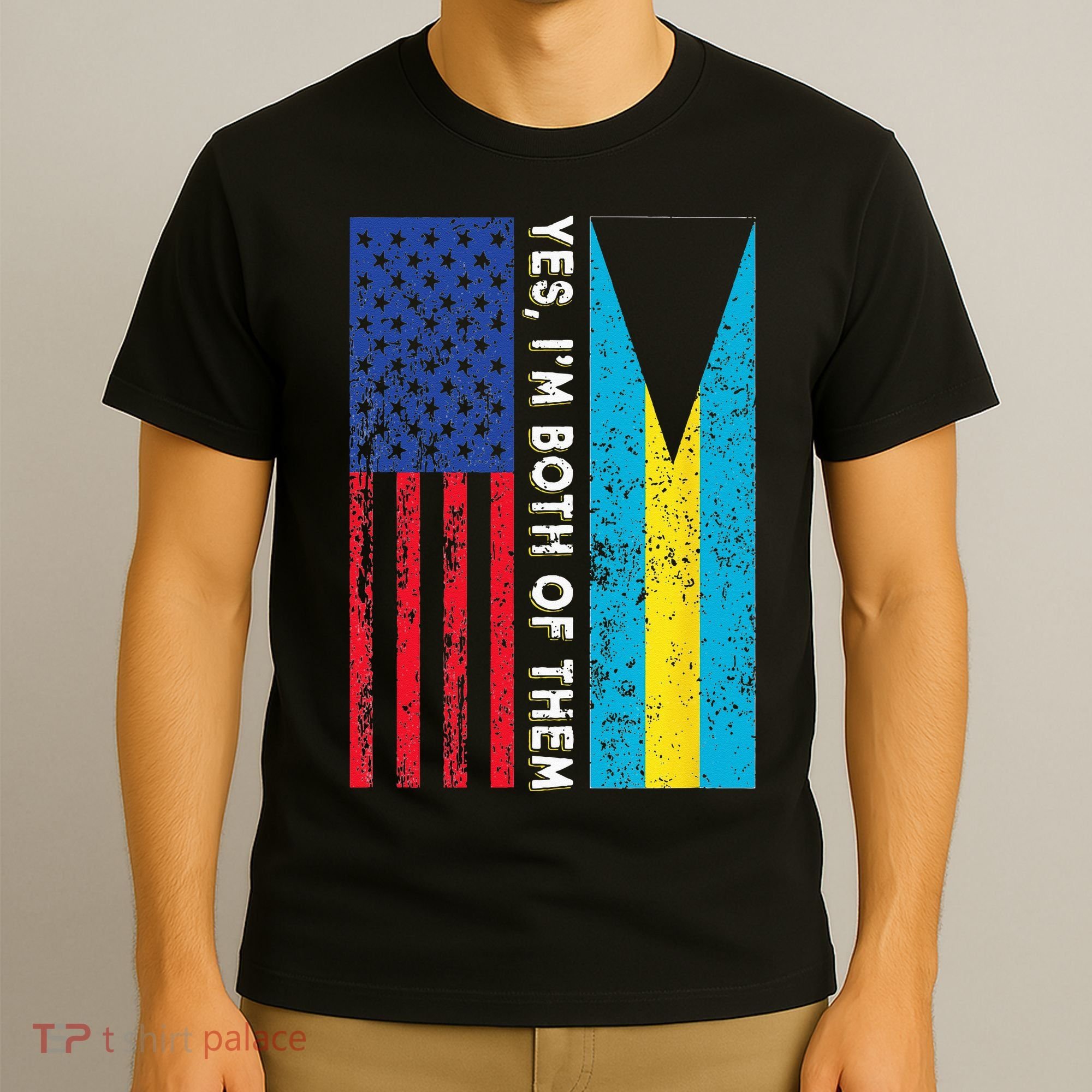 American Bahamian Flag Bahamas Island Flag Bahamian Travel T-Shirt