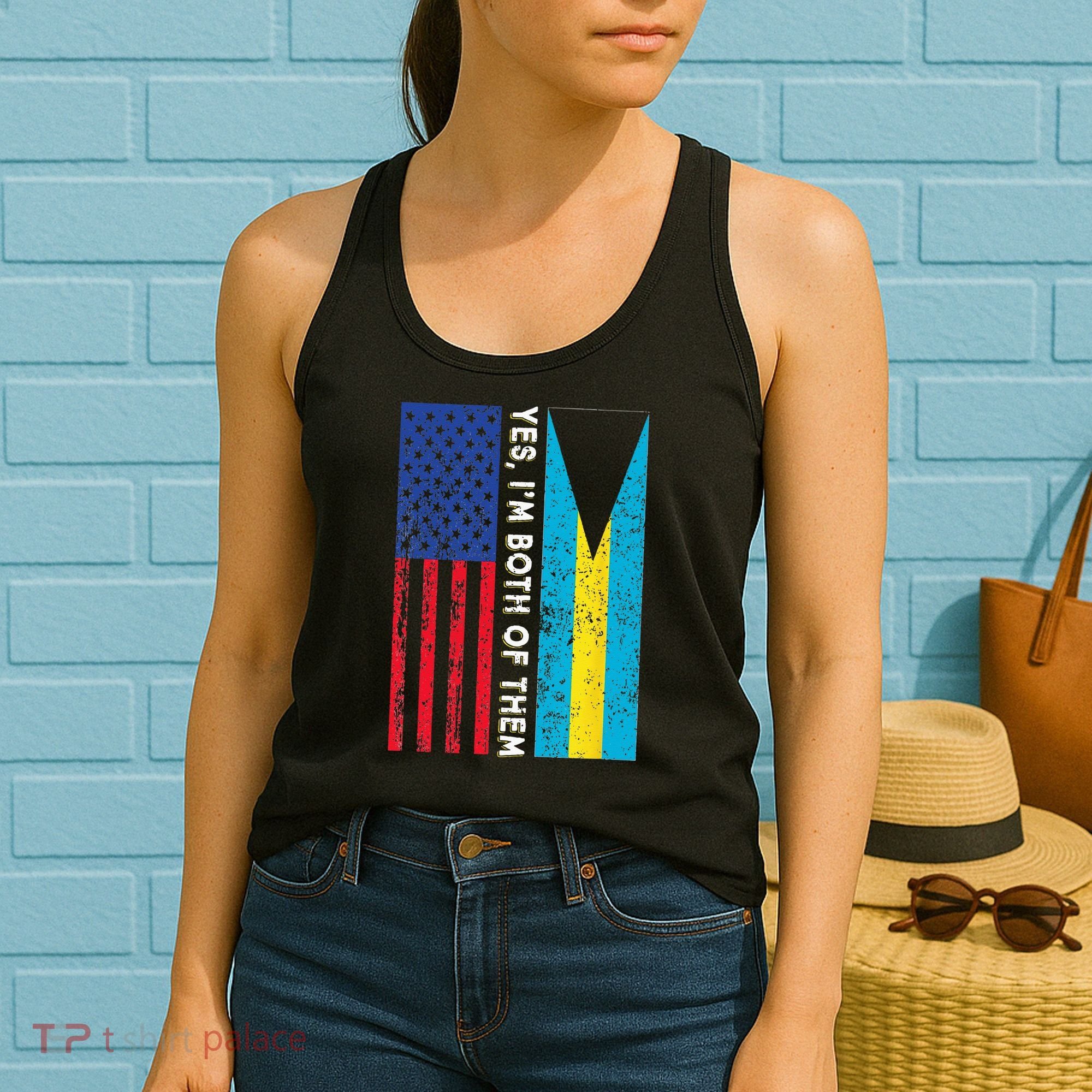 American Bahamian Flag Bahamas Island Flag Bahamian Travel Women's Tank Top
