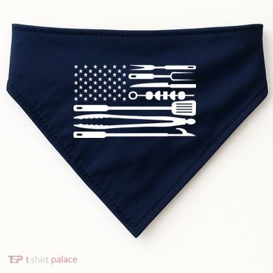 American BBQ Flag USA-Made Doggie Bandana