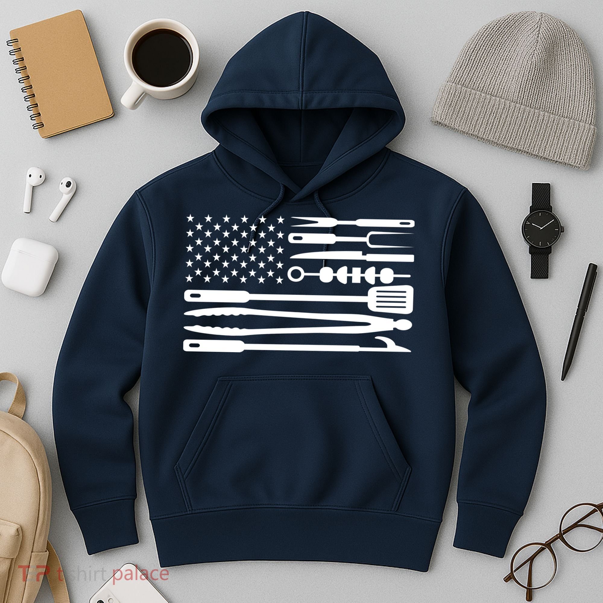 American BBQ Flag Hoodie