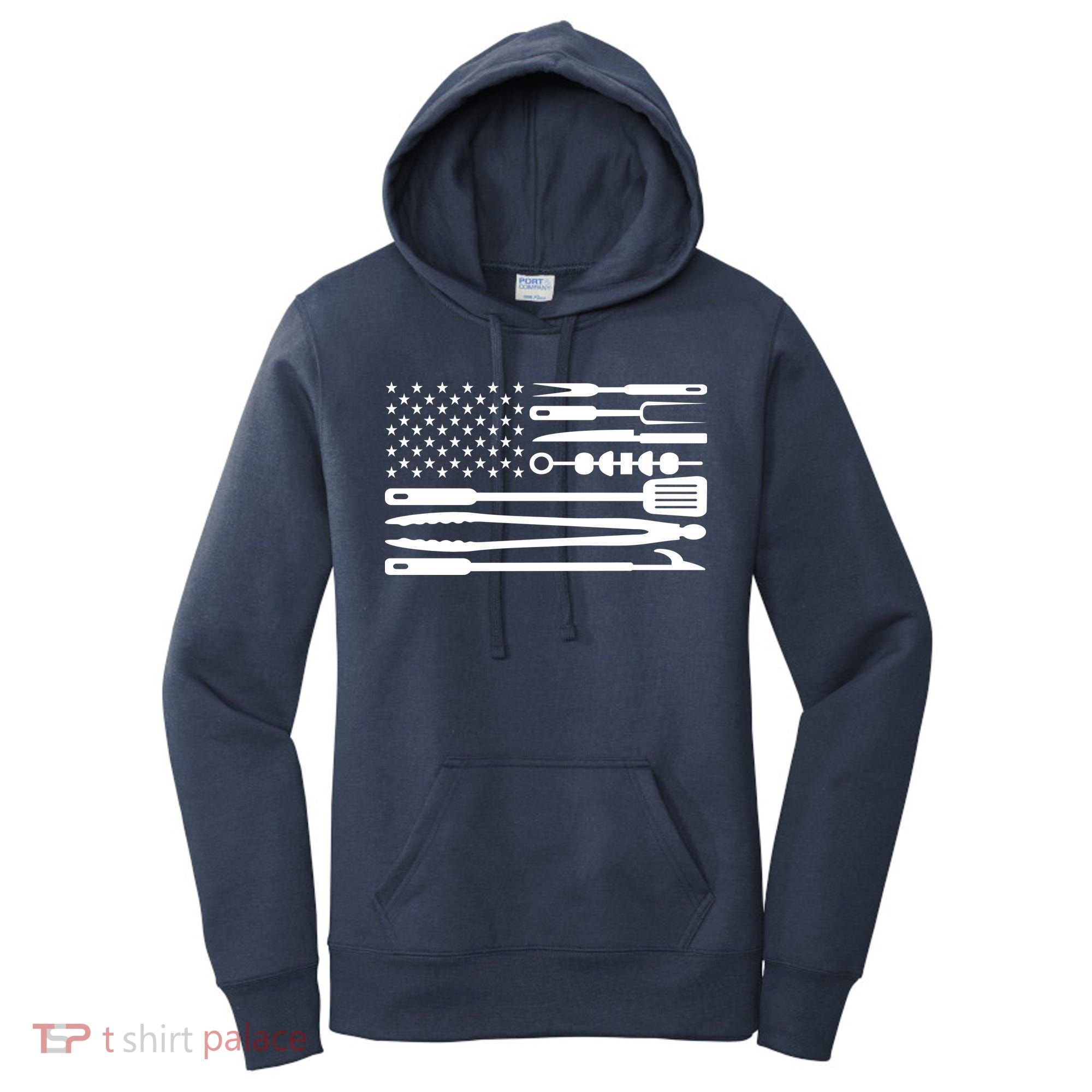 American BBQ Flag Women's Hoodie