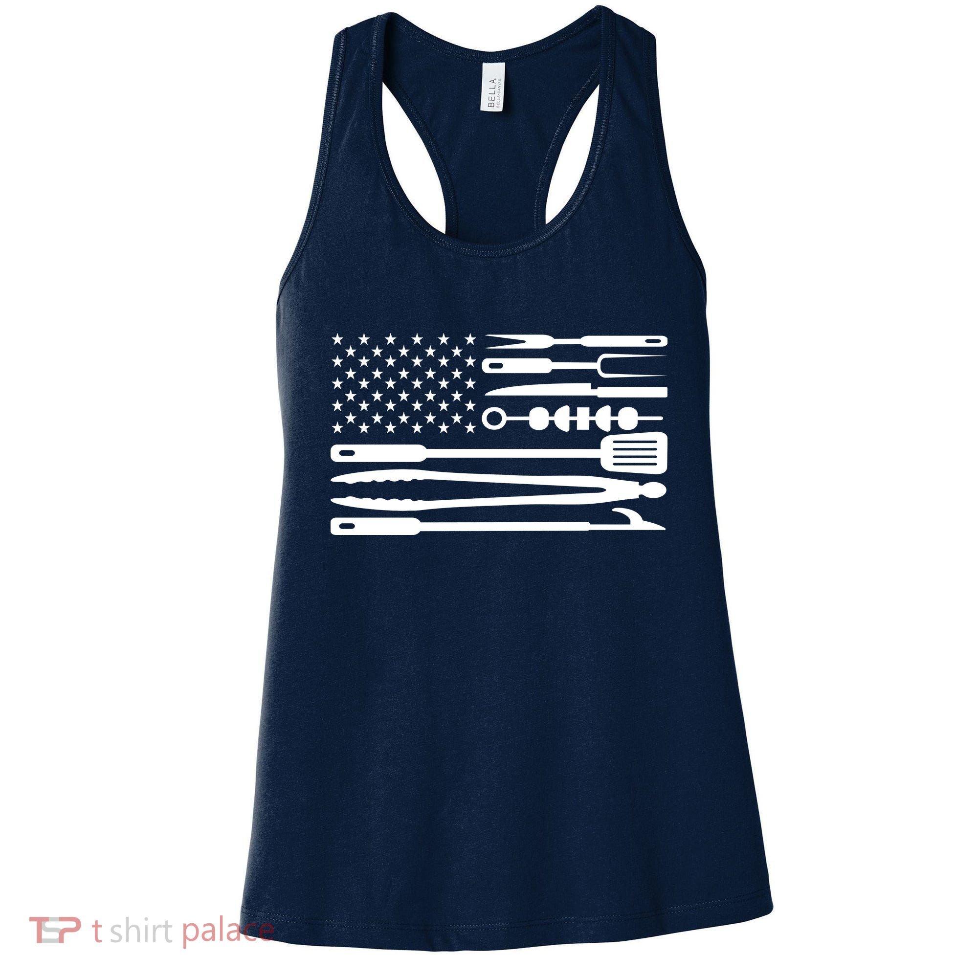 American BBQ Flag Women's Tank Top