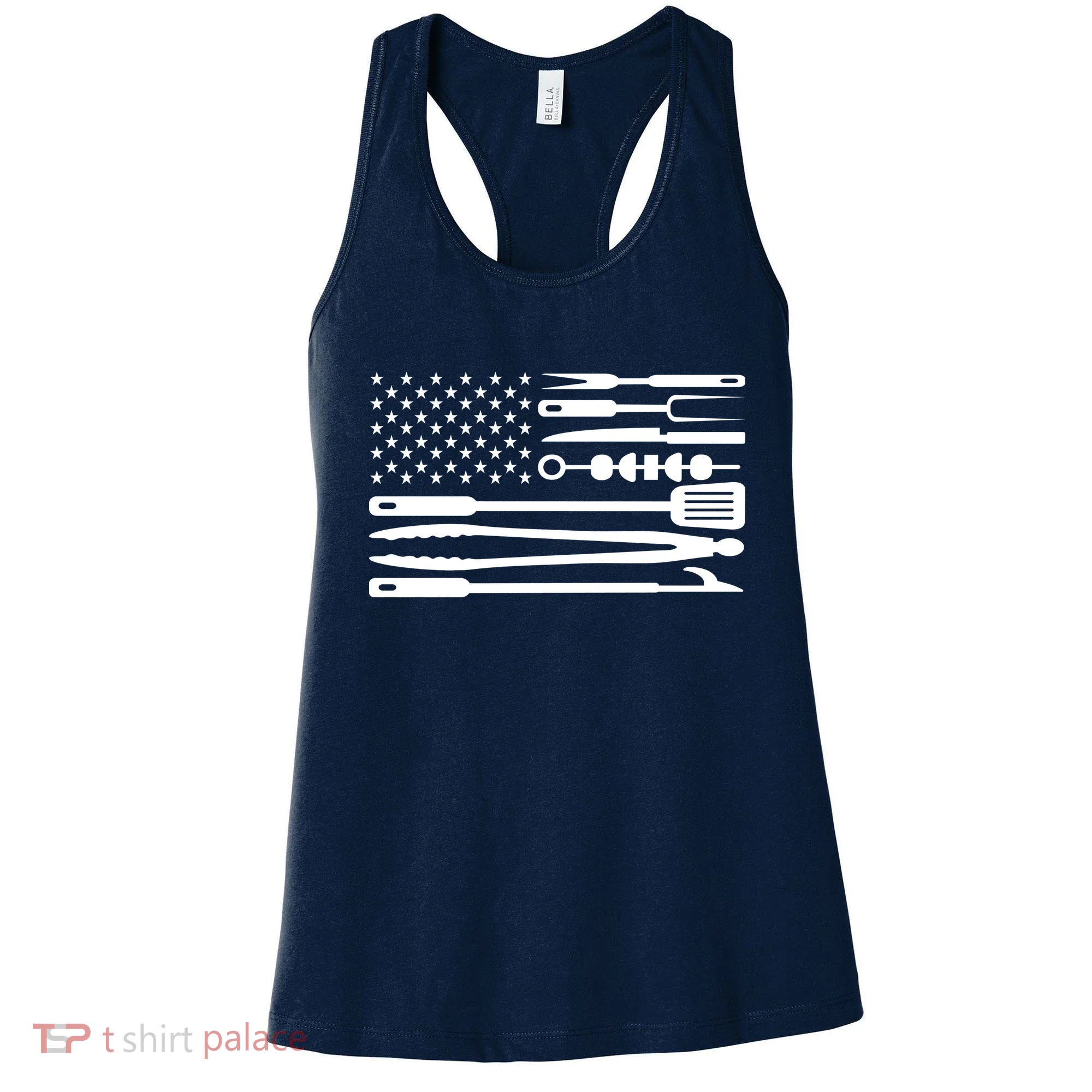 American BBQ Flag Women's Tank Top