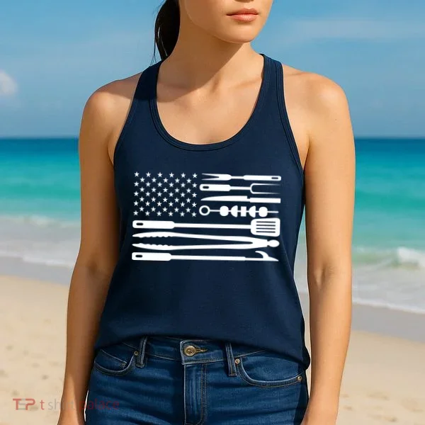 American BBQ Flag Women's Tank Top