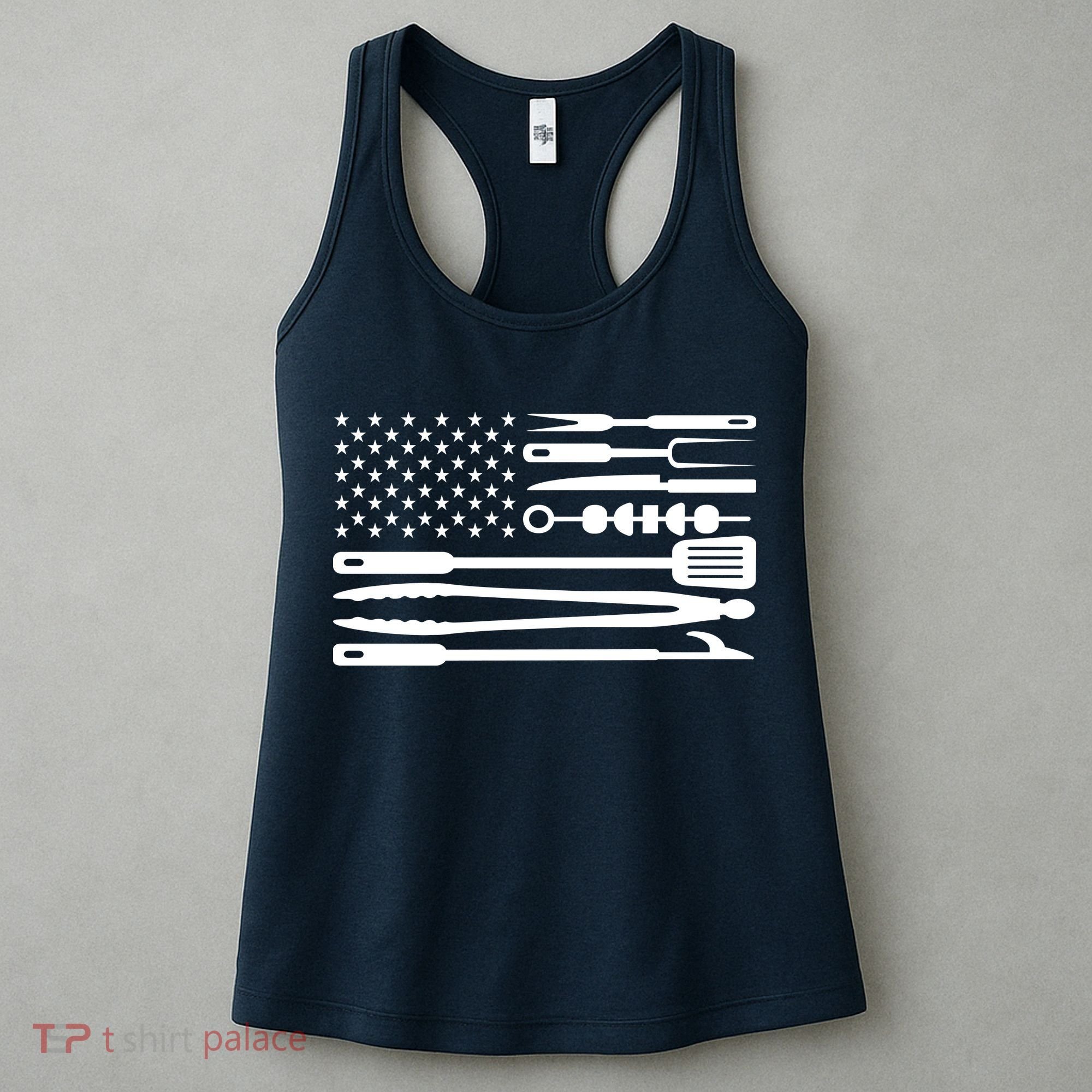 American BBQ Flag Women's Tank Top