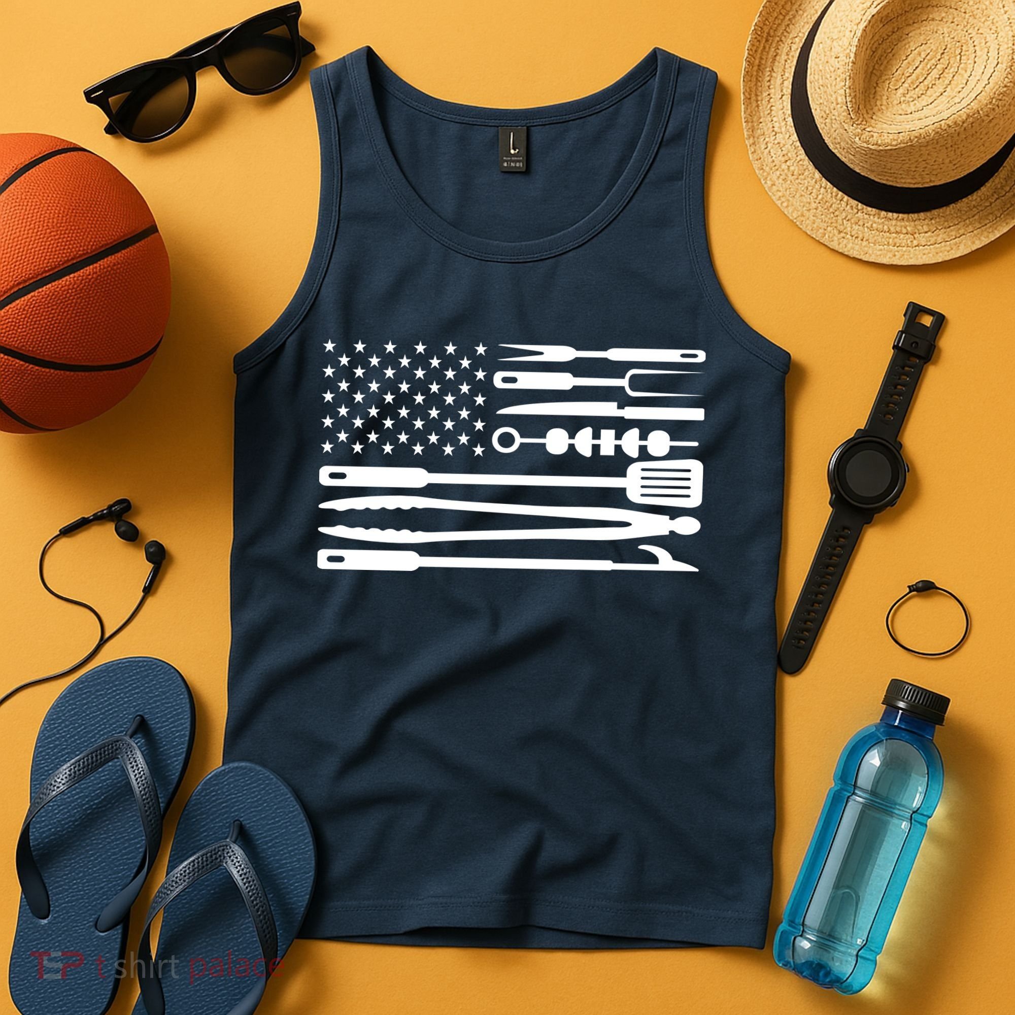 American BBQ Flag Tank Top