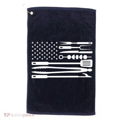 American BBQ Flag Golf Towel