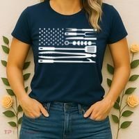 American BBQ Flag Women's T-Shirt thumb 2