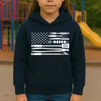 American BBQ Flag Kids Hoodie thumb 3