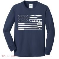 American BBQ Flag Kids Long Sleeve Shirt thumb 0