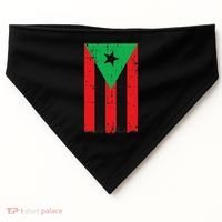 Afro Boricua Flag Funny Puerto Rico Africa Roots Pride Gift USA-Made Doggie Bandana thumb 0