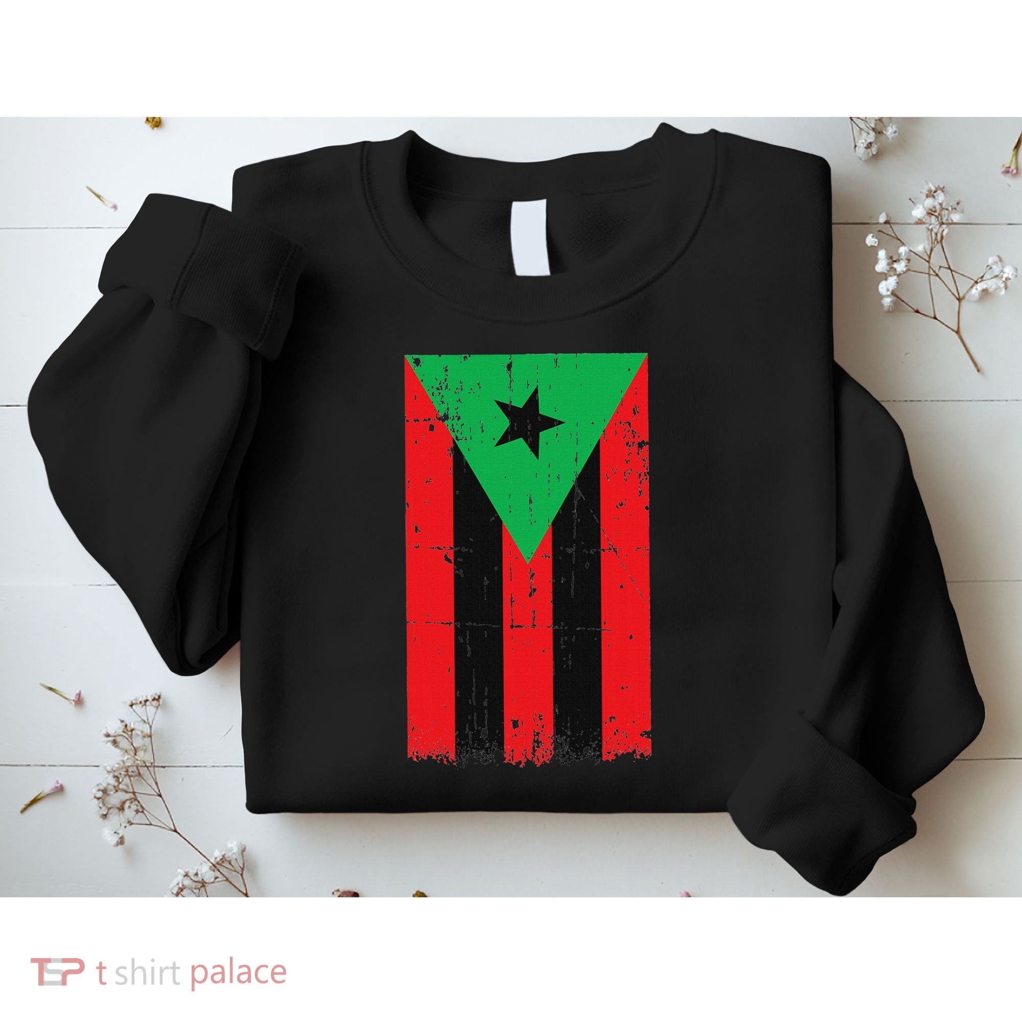 Afro Boricua Flag Funny Puerto Rico Africa Roots Pride Gift Sweatshirt