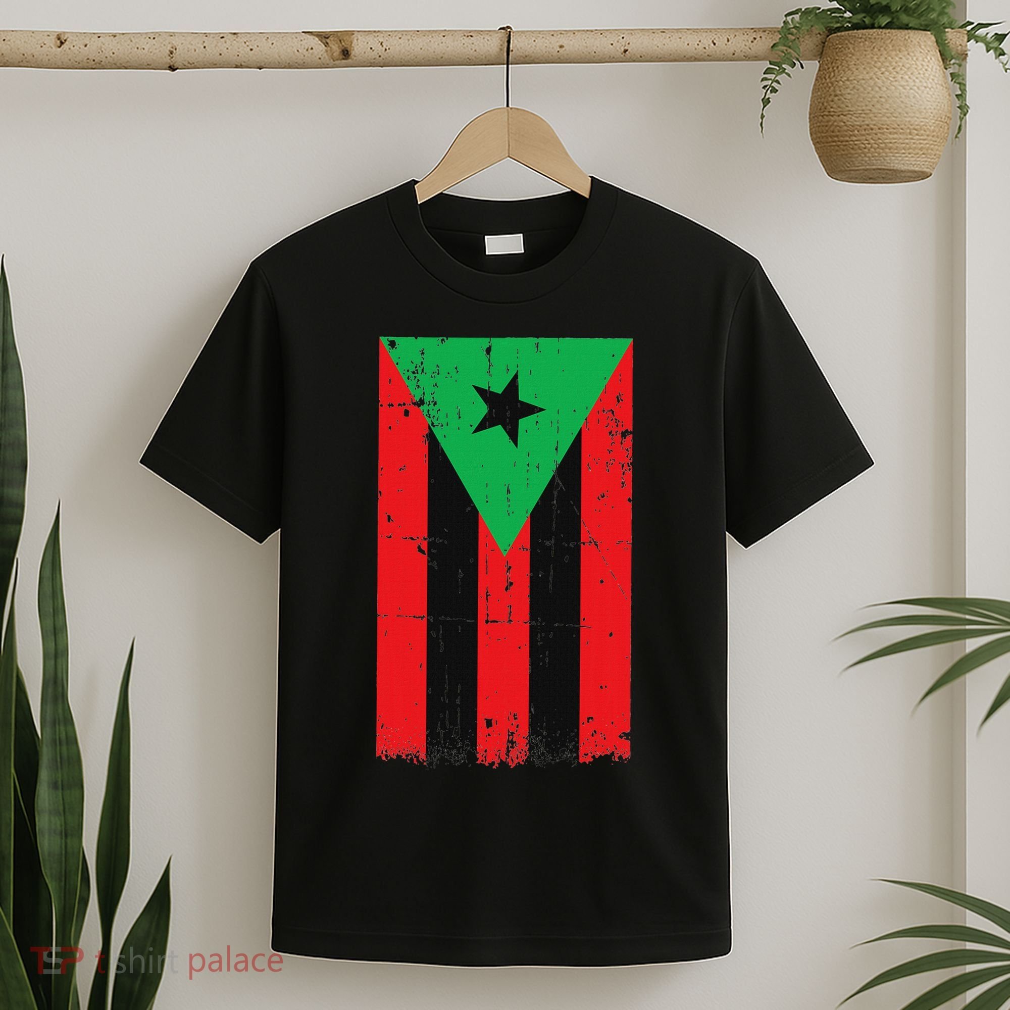 Afro Boricua Flag Funny Puerto Rico Africa Roots Pride Gift T-Shirt