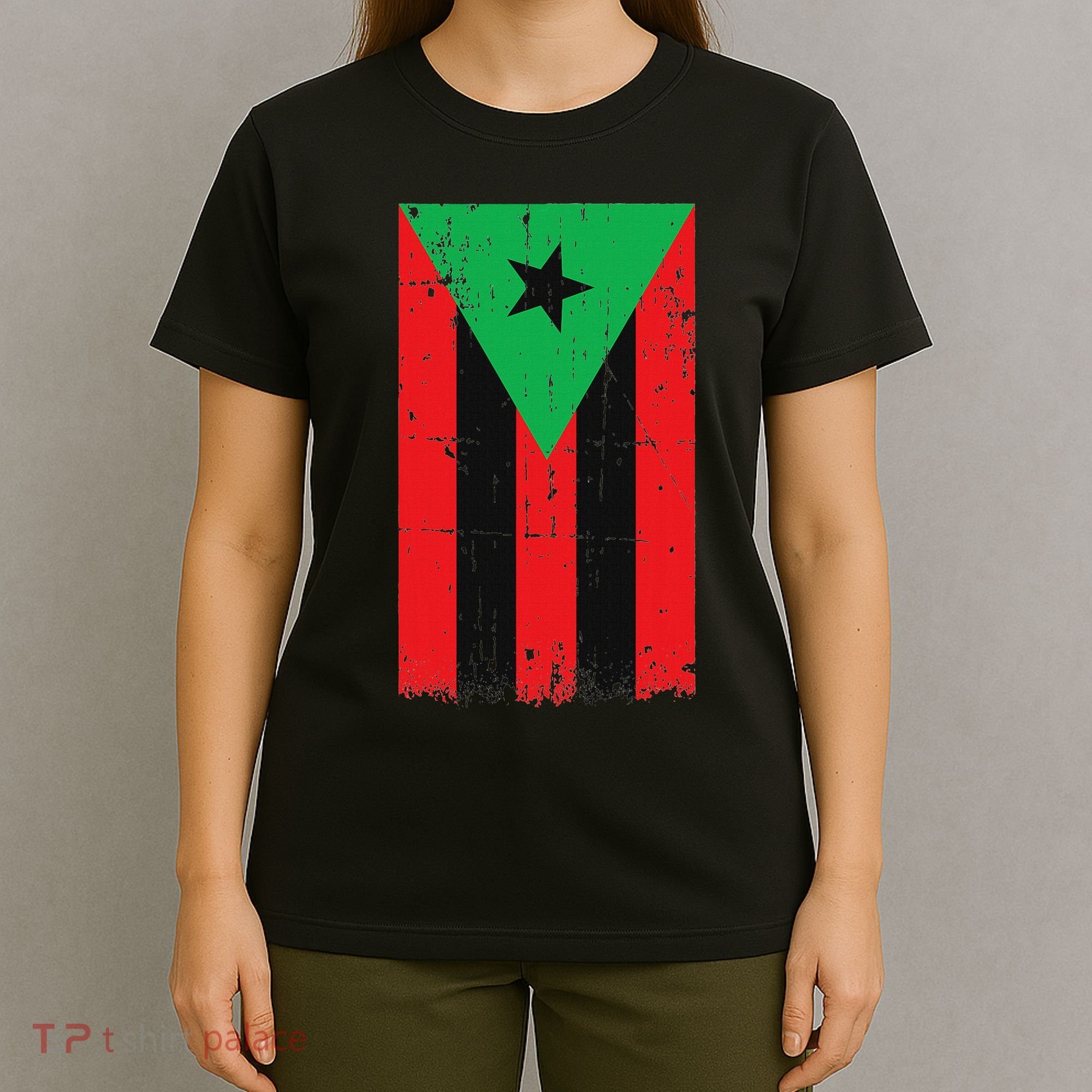 Afro Boricua Flag Funny Puerto Rico Africa Roots Pride Gift T-Shirt