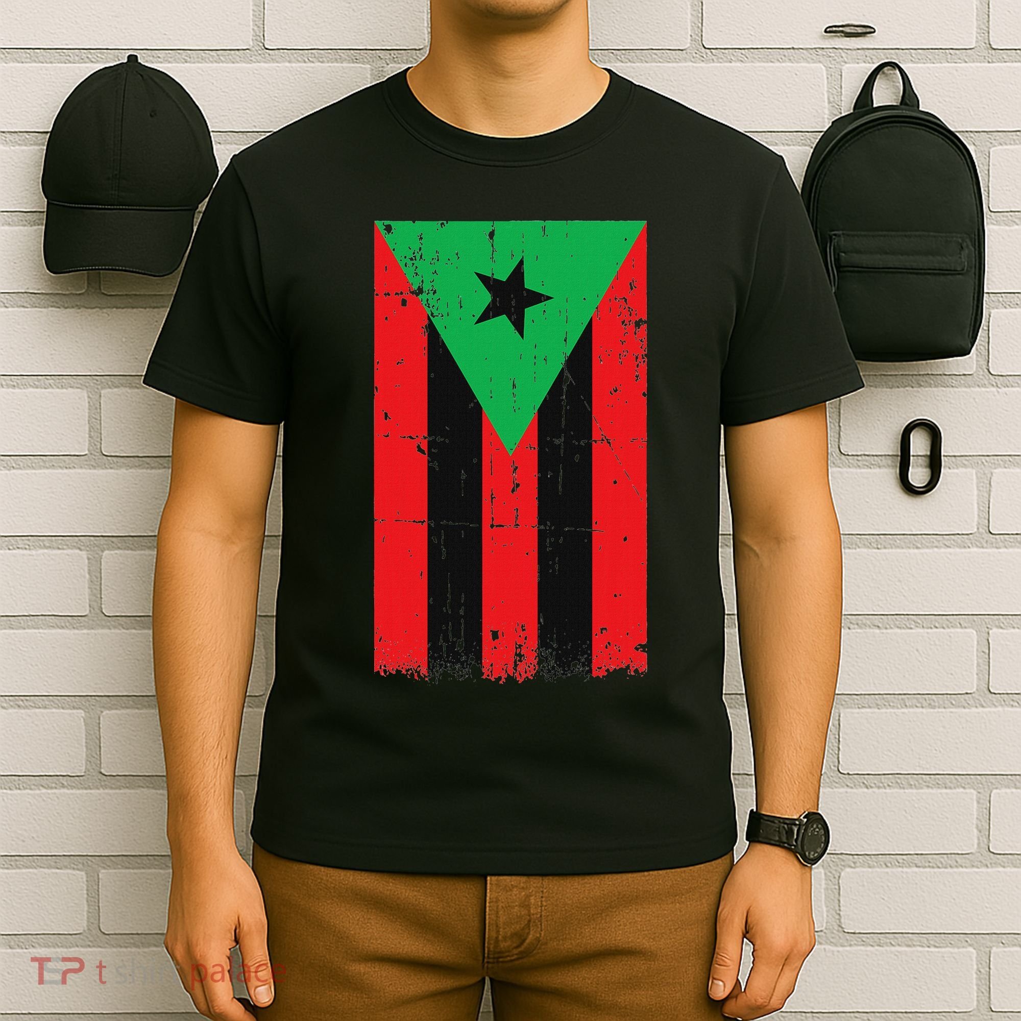 Afro Boricua Flag Funny Puerto Rico Africa Roots Pride Gift T-Shirt