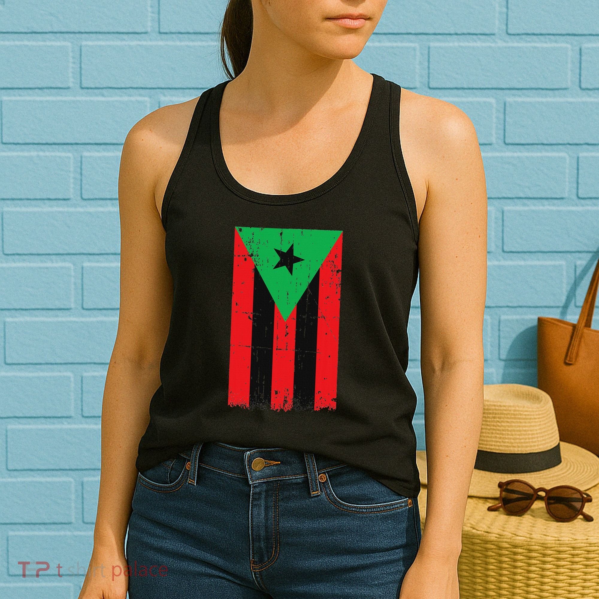 Afro Boricua Flag Funny Puerto Rico Africa Roots Pride Gift Women's Tank Top