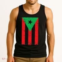 Afro Boricua Flag Funny Puerto Rico Africa Roots Pride Gift Tank Top thumb 3