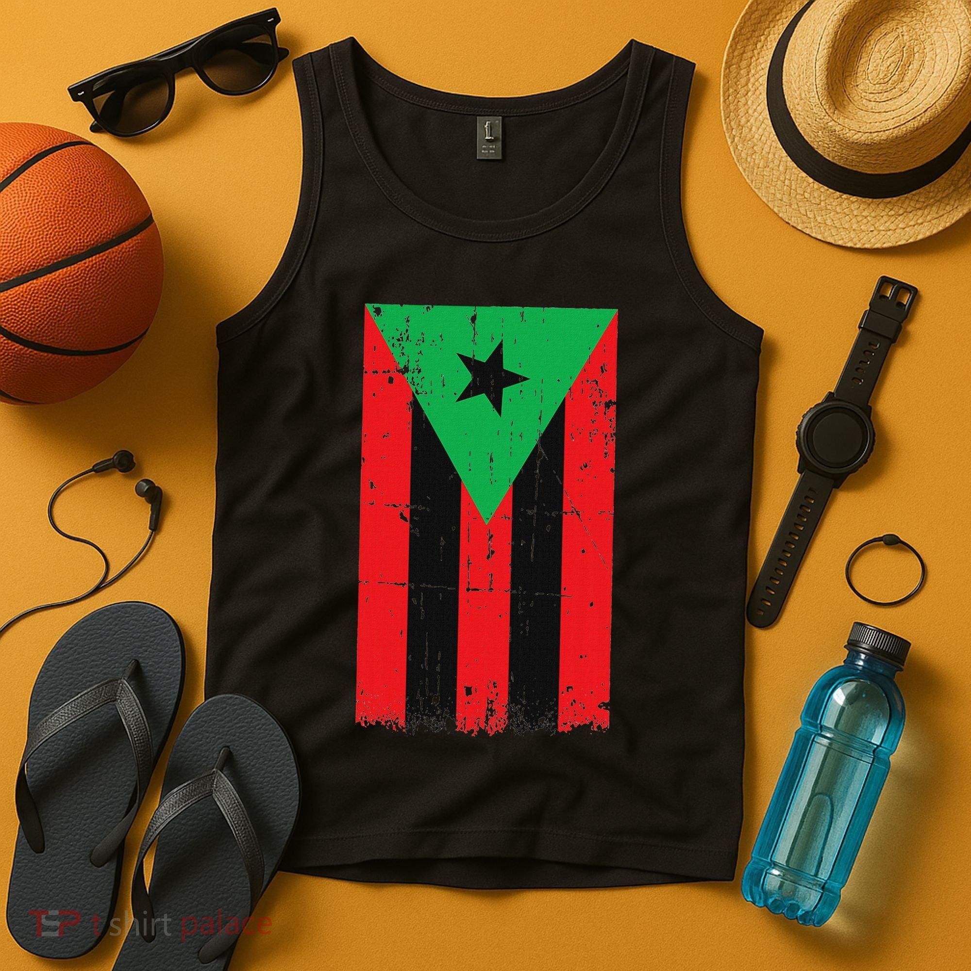 Afro Boricua Flag Funny Puerto Rico Africa Roots Pride Gift Tank Top