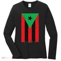 Afro Boricua Flag Funny Puerto Rico Africa Roots Pride Gift Women's Long Sleeve Shirt thumb 0