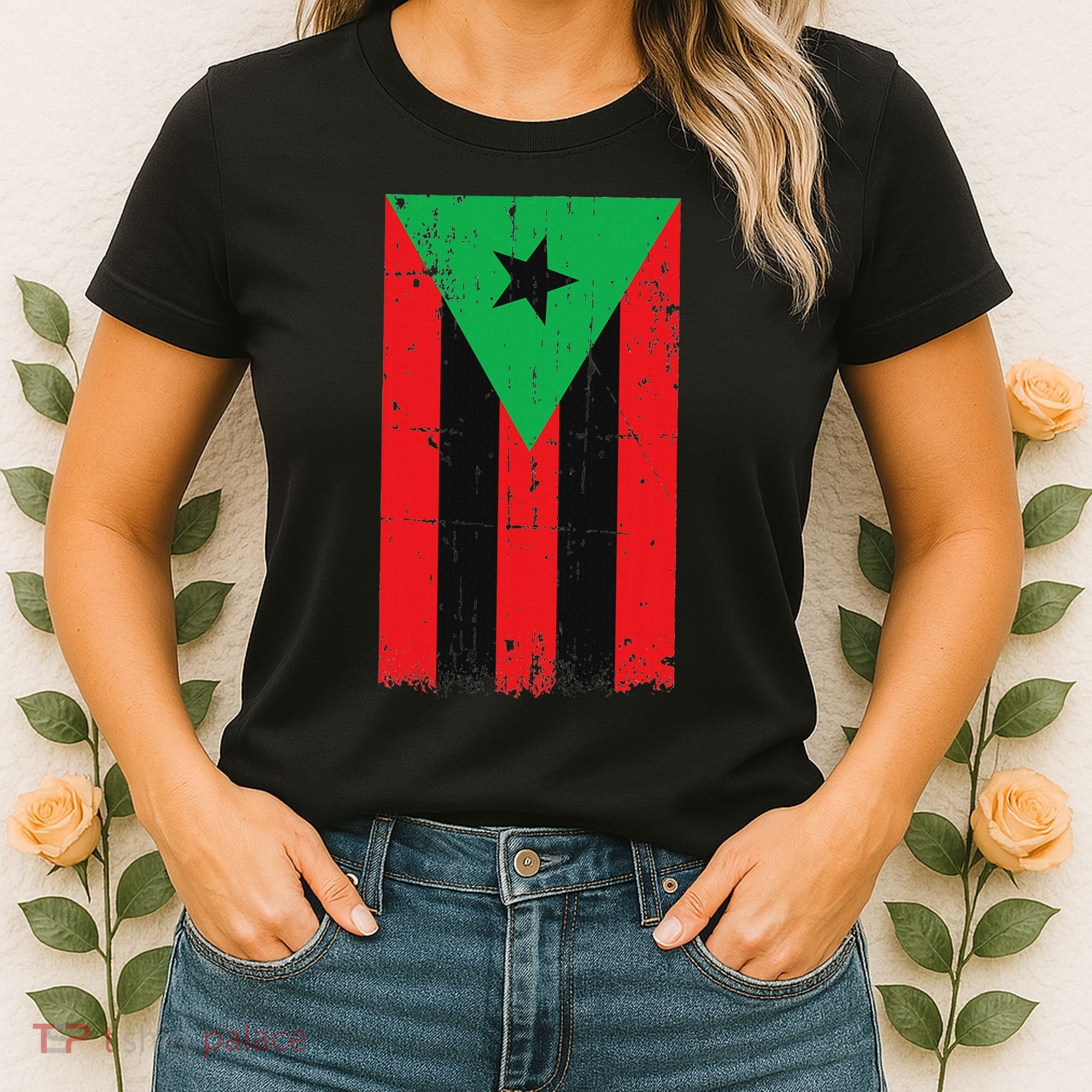 Afro Boricua Flag Funny Puerto Rico Africa Roots Pride Gift Women's T-Shirt