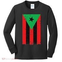 Afro Boricua Flag Funny Puerto Rico Africa Roots Pride Gift Kids Long Sleeve Shirt thumb 0