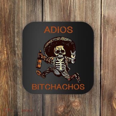 Adios Bichachos Funny Skull Coaster
